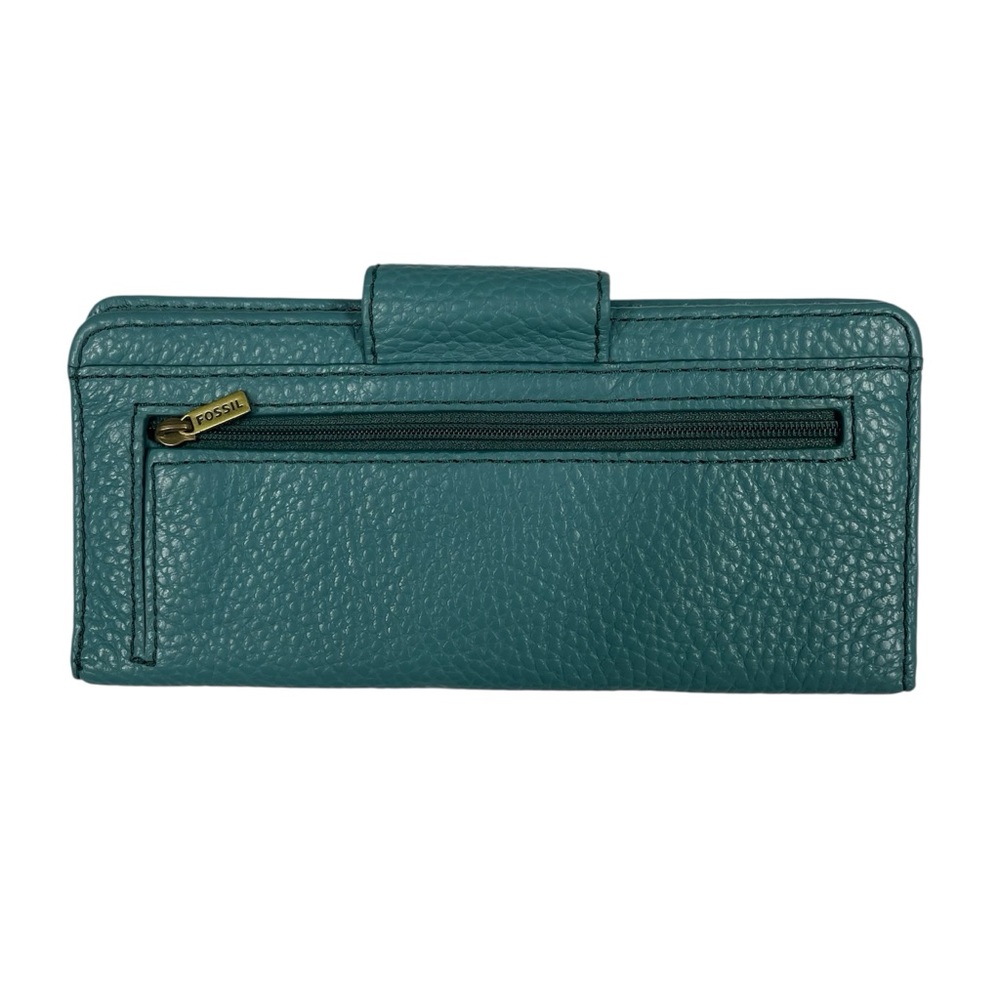 Fossil Fold Over Explorer Tote Bag Purse Teal Crossbody Handbag & Madison Wallet - Picture 8 of 10
